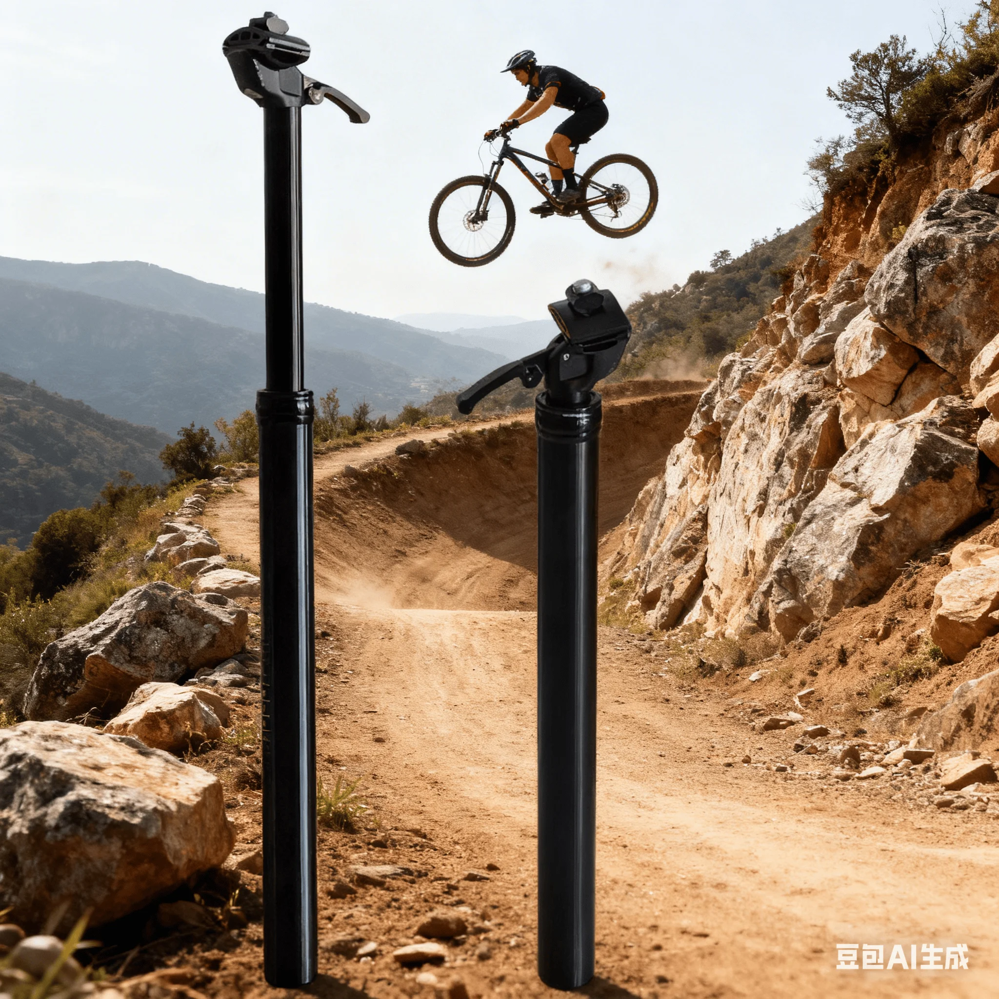 

Bike Shock Absorber Seat Pole 33.9x585mm Adjustable Oil/gas Mixture Dropper Lift Seatpost Bicycle Seatposts Replace Parts