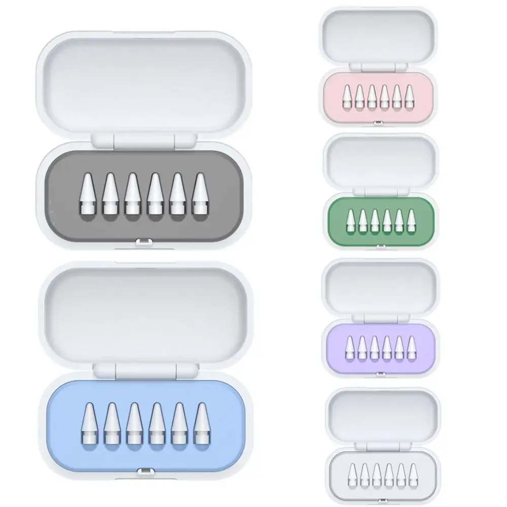 4PCS/5PCS/6PCS Anti-scratch Pencil Tips Storage Box Shockproof Colorful Protective Case Portable PP Lining for Apple Pencil