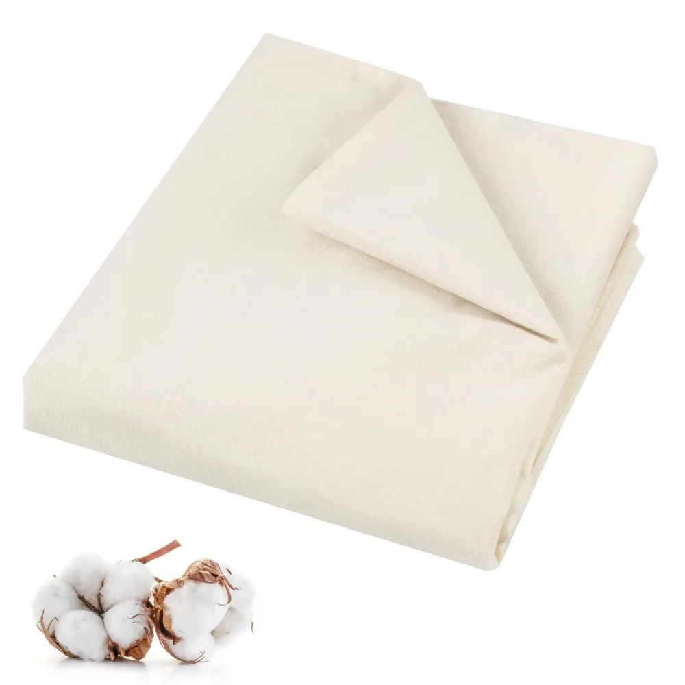 

100% Cotton Muslin Fabric 63 Inch 5M Unbleached Medium Weight Draping Fabrics Suitable for Sewing Embroidery Garments Crafts