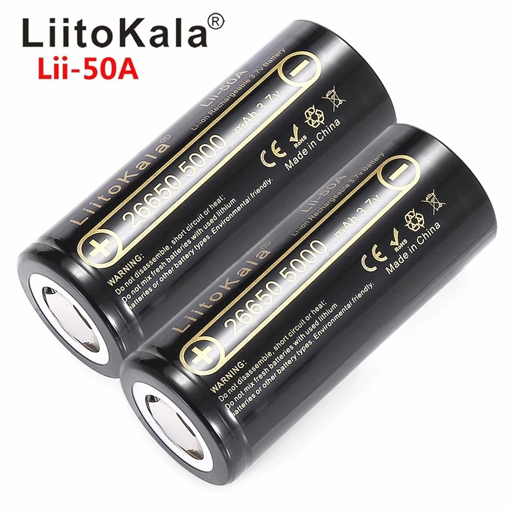 LiitoKala Lii-50A 26650 5000mAh o dużej pojemności 26650-50A bateria litowa do latarki Power Bank litowo-jonowe akumulatory