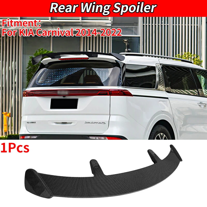 Fit For Kia Carnival 2014-2022 Glossy Black ABS Modification Rear Trunk Roof Spoiler Wings Tail Trunk Wing Top Spoiler Wing