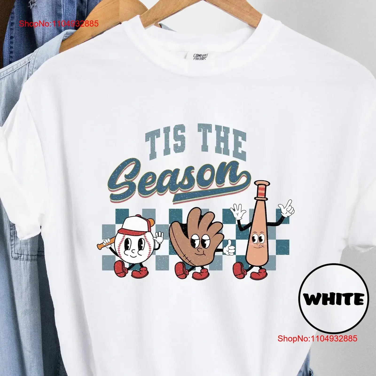 

Tis The Season T Shirt Retro Baseball shirts Game Day Outfits Mom Sports s vintage Washed Casual Slightly Versatile streetwear