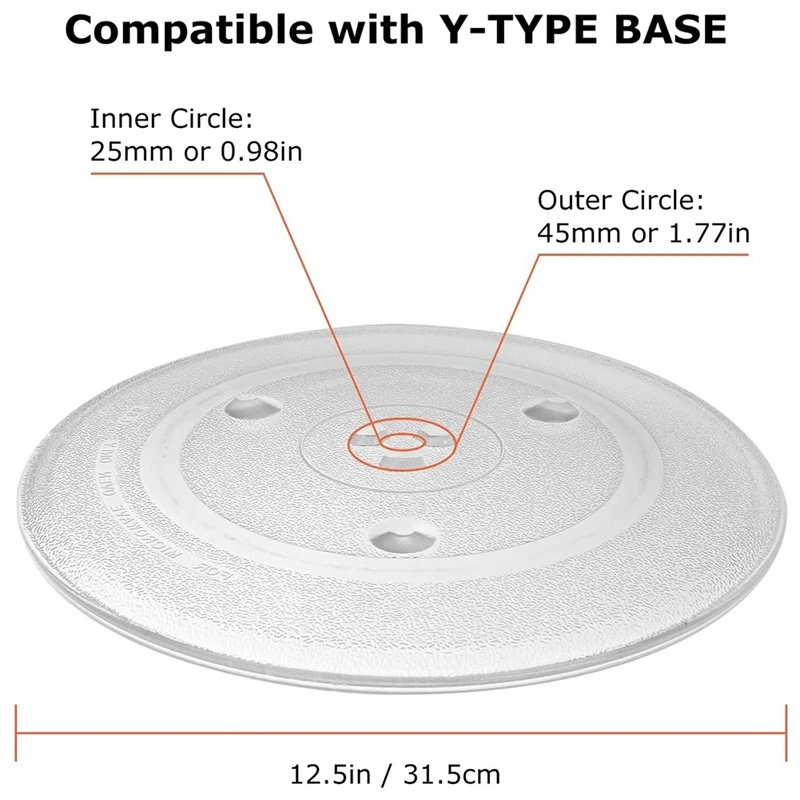 Universal Microwave Glass Plate Microwave Glass Turntable Plate, Round Microwave Plate Cover Replacement 31.5cm [kiri-XK]