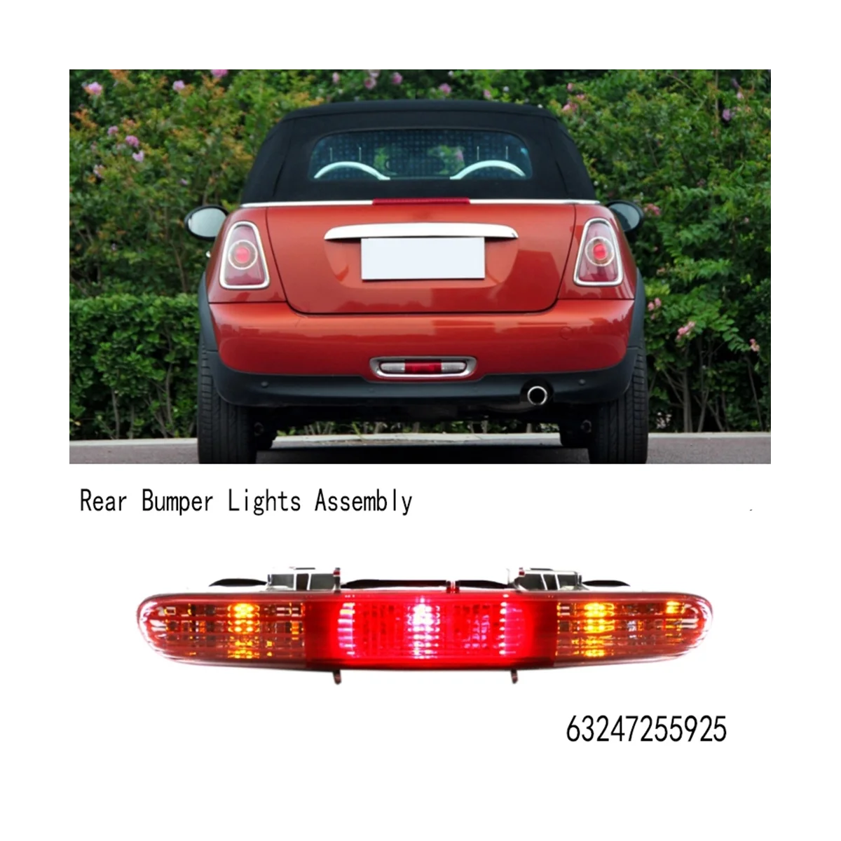 Car Rear Bumper Lights Assembly Rear Fog Light Reverse Backup Light for BMW Mini Cooper R56 R57 63247255925