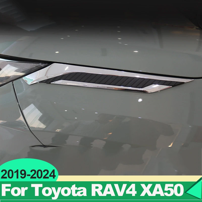 

For Toyota RAV4 2019 2020 2021 2022 2023 2024 RAV 4 XA50 Hybrid Car Leaf Board Decoration On Shark Gills Side Trim Strip Sticker
