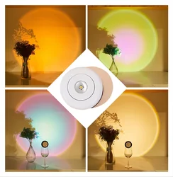 Letour Mini Projector Wall Mount Rainbow Sunset Lamp Display Cabinet Kitchen Cabinet Bedroom Wall Decoration Atmosphere Light