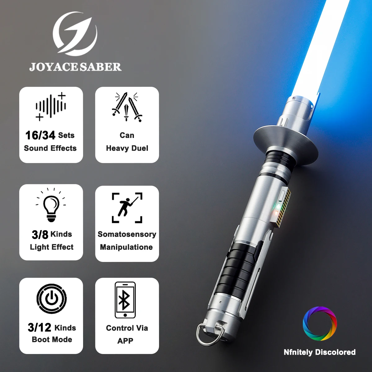 

JoyaceSaber Ezra Bridger Lightsaber Metal Handle Smooth Swing Pixel Light Sabers Heavy Dueling Laser Sword Cosplay Luminous Toys