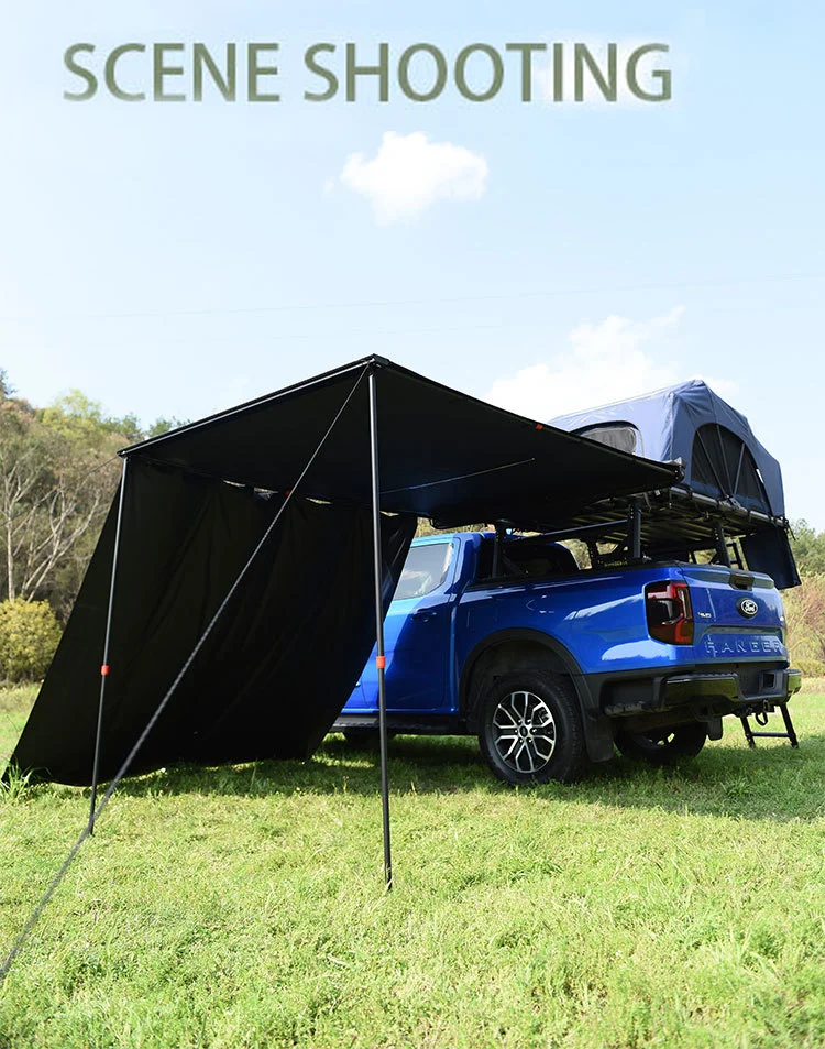 STLF 야외 조명 차양막, 방수 자외선 차단 UPF50+ 비치 텐트, 휴대용 및 간편하게 차량 측면에 설치 가능한 차양막