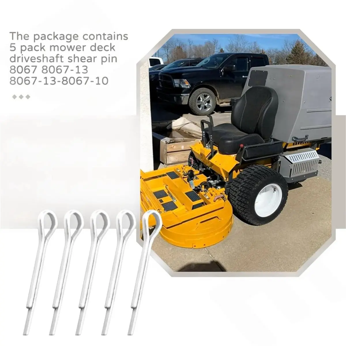 Multi-use Gear 5 Pack Mower Deck Driveshaft Shear PIN 8067 8067-13 8067-13-8067-10 for Walker Mower