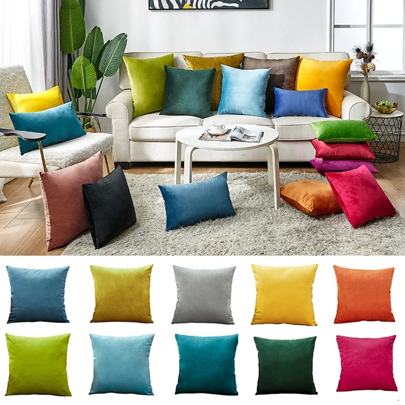 

Ultra Soft Cushion Cover Velvet Decorative Pillows 45x45cm Pillow Cover Home Decoration Funda Cojin For Living Room Nordic Decor