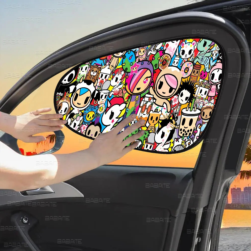 اليابان Tokidoki العالمي نافذة جانبية الشمسيات الأشعة فوق البنفسجية حماية ستارة السيارة نافذة السيارة الشمس الظل قناع نافذة واقية