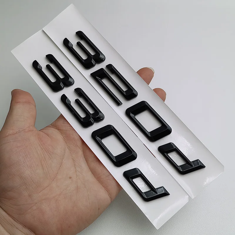

3D ABS Glossy Black English Letter Logo Badge Emblem Car Rear Trunk Sticker for BMW 316d 318d 320d 330d 335d Auto Accessories