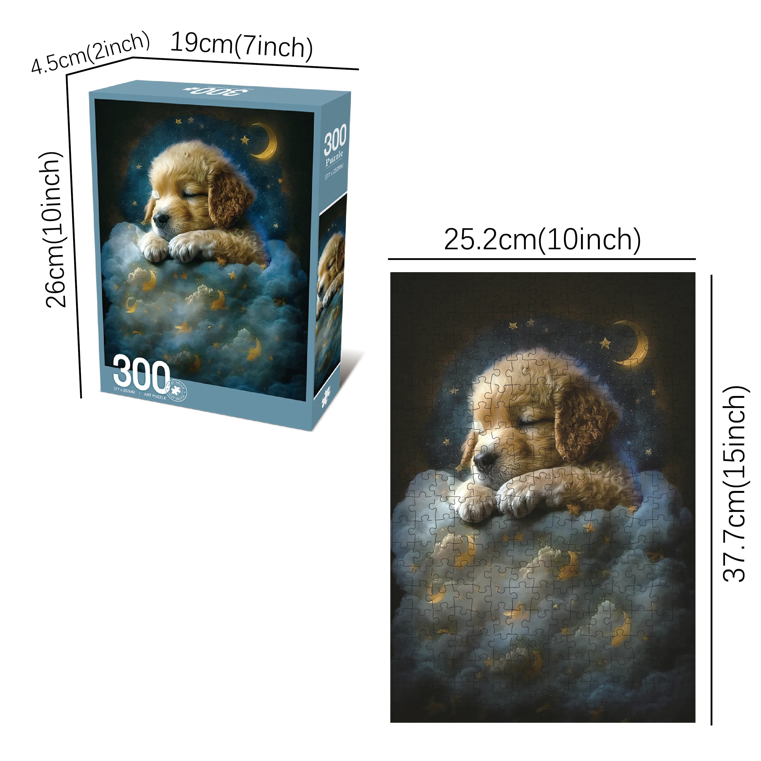Jigsaw Puzzles for Adults/Kids 300 Pieces Jigsaw Puzzles Families Games Toy for Home Art Decor Puzzles Adorable Baby Puppy