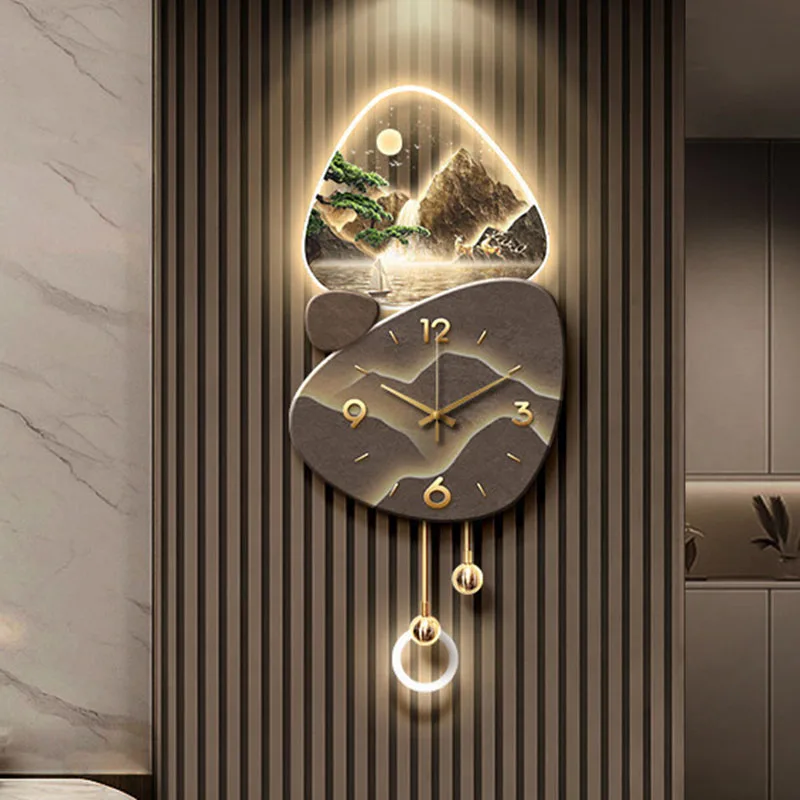 Creative Chinese Style Wall Watch Light Luxury Fashion Design Interior Wall Clocks High Quality Silent Horloge Murale Wall Decor