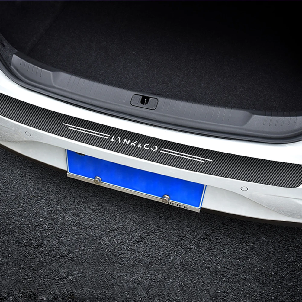 1pc car Rear Bumper Sticker Carbon Fiber Protective Pad Anti-Scratch Cover Car Edge Board Scuffproof For Lynk & Co