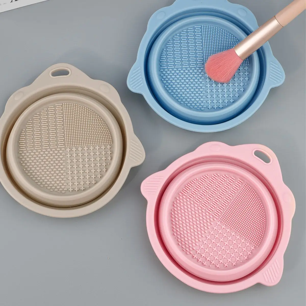 Silicone Makeup Brush Cleaner Folding Powder Puff Cleaning Bowl Eyeshadow Brushes Washing Soft Mat Beauty Tools Scrubber Box