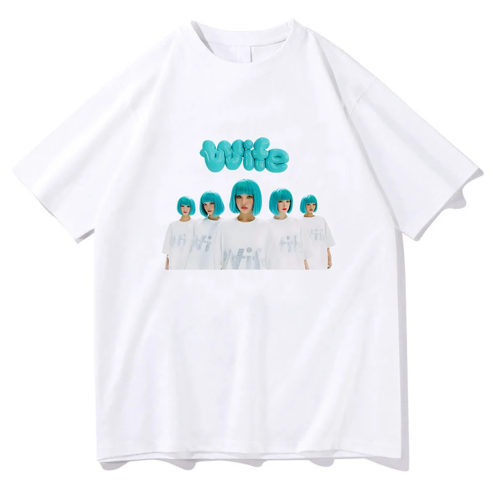 Wife New Song Printing Tee-shirt Punk Band Minnie Miyeon Yuqi Soyeon Shuhua Tshirts Fashion Korean Style Tshirts Cotton Soft Tee