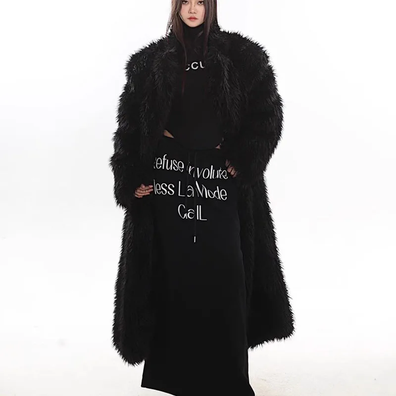 Casaco de pele de alta qualidade imitando pele de raposa elegante casaco engrossado 2025 novo temperamento inverno casaco de pele feminino h609