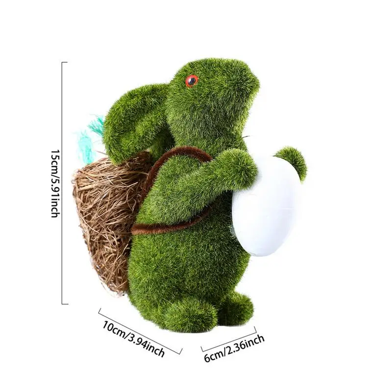 أرنب الطحلب الراتنج أرنب عيد الفصح يعانق بيضة حديقة عيد الفصح مصغرة أرنب الشكل الأرنب التماثيل عيد الفصح الحيوان أرنب قالب #6