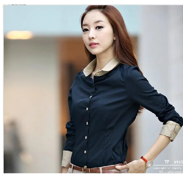 

New Autumn and Winter Doll Collar Bow Shirt for Women Long-sleeved Korean Professional Uniform Work Clothes Slim Base