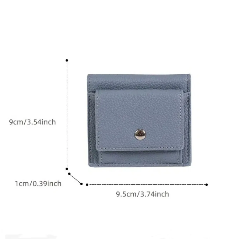New PU Leather Small Wallet Multi-Cards Coin Purse Credit Card Bags Solid Color Short Wallet Women