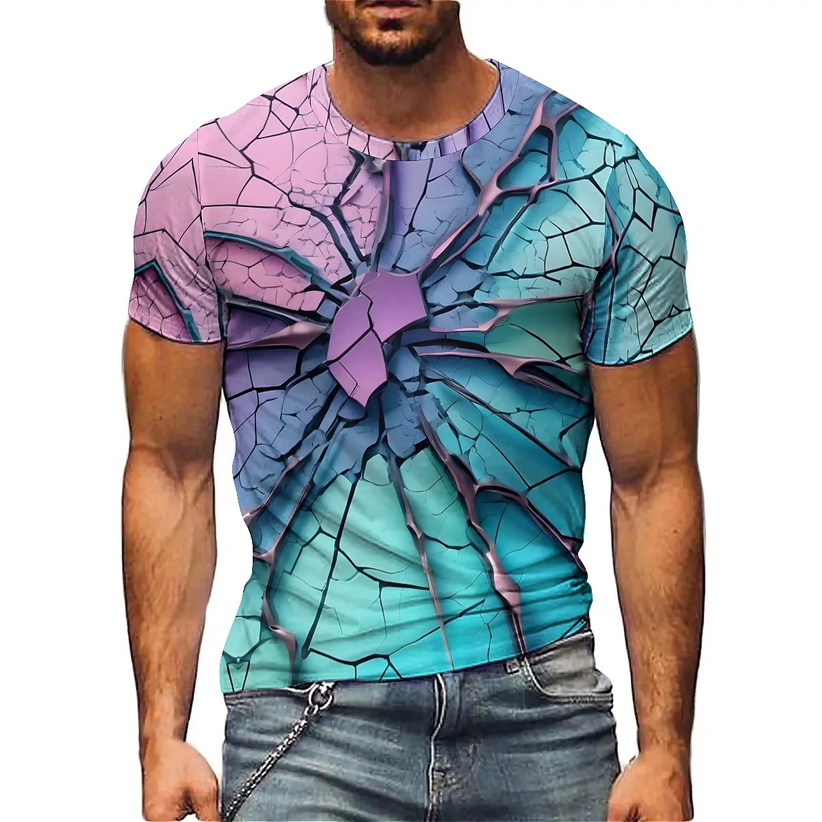 

Breathable & Quick-Dry American Style Men's 3D Printed Short-Sleeve T-Shirt - Men's Relaxed Fit Top