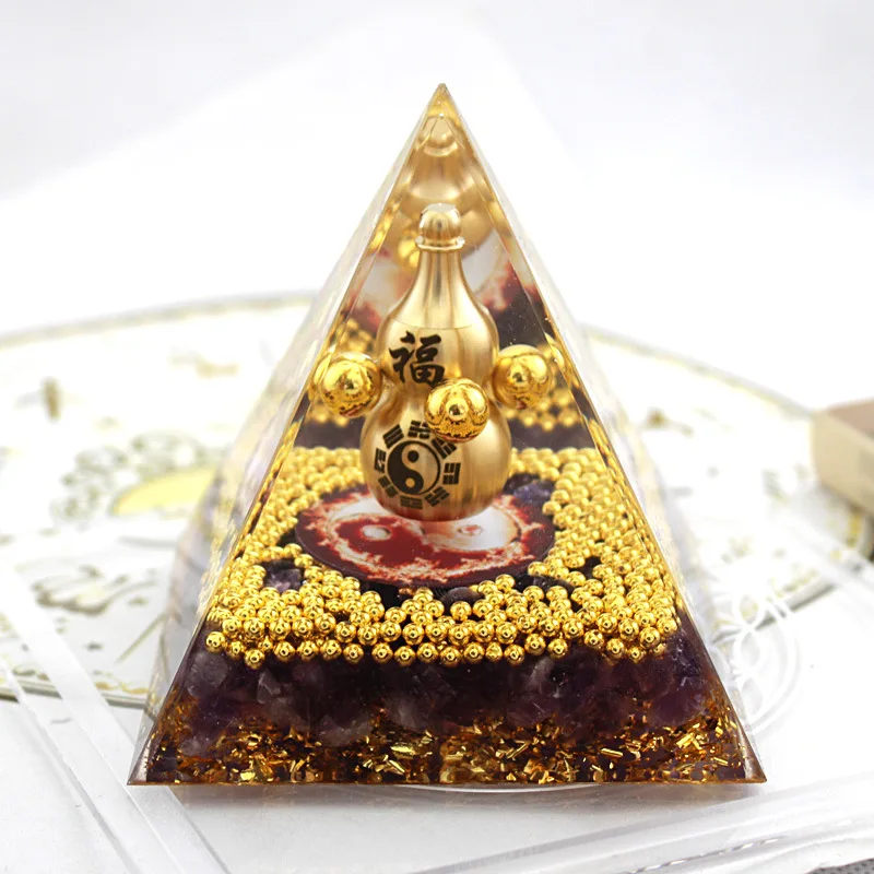 Copper Gourd Orgonite Pyramid Orgone Healing Energy Chakra Reiki