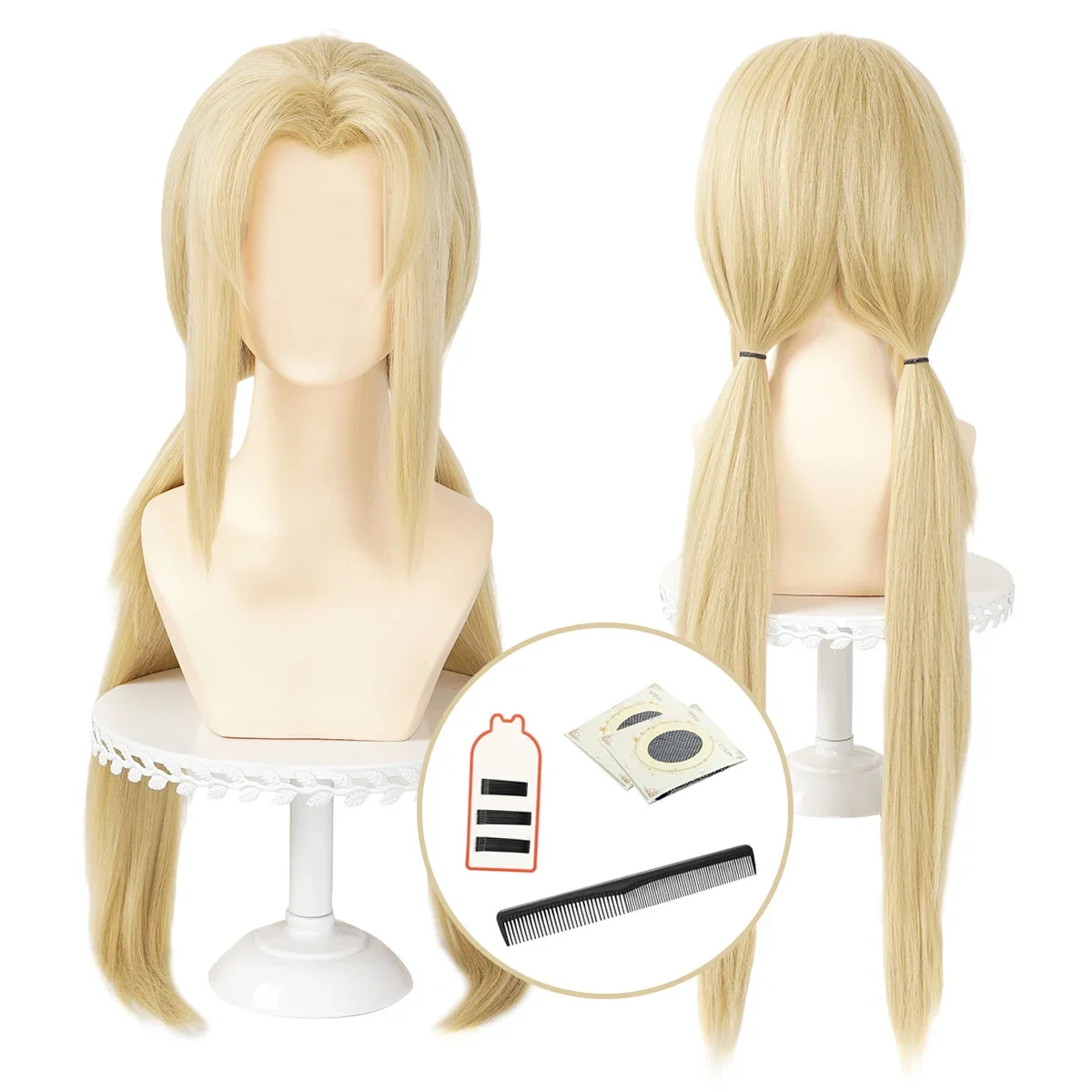 

Cosplay Anime Tsunade Cosplay Wig Rose Net Synthetic Fiber Adjustable Size Heat Resistant Cap Halloween Christmas Cos