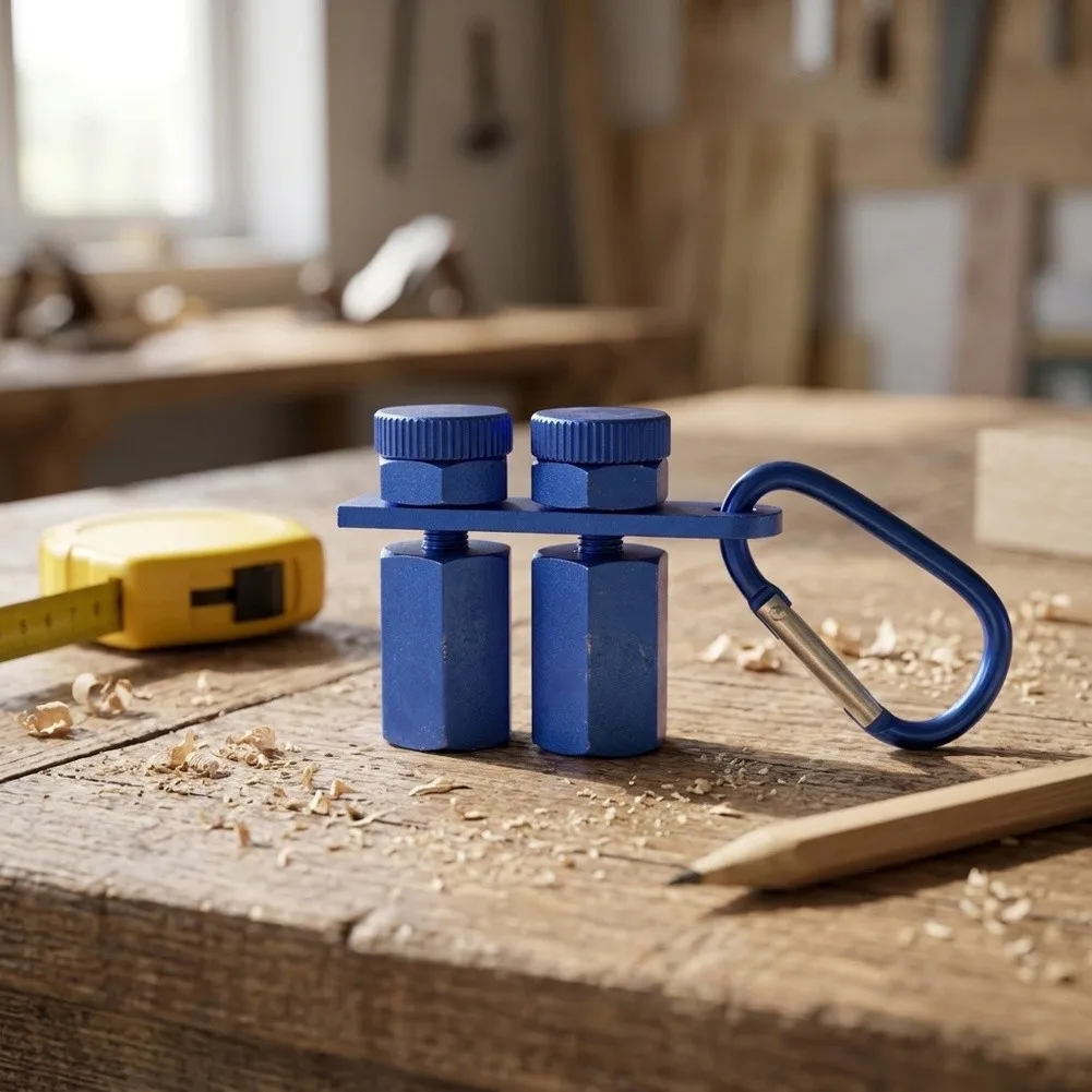 Stair Gauges Set with Holder for Framing Square and Circular Saw to Maintain Alignment Accuracy in Wood Cutting Operations
