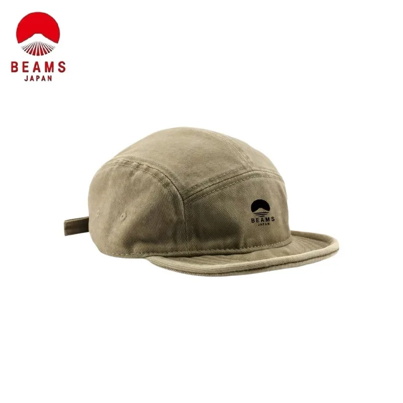 BEAMS Japanese‑Style Vintage Washed Short Brim Baseball Cap, Face‑flattering Sun Protection Peaked Hat Unisex