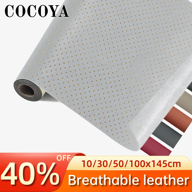 

Breathable Leather Self Adhesive Repair Perforated Leather Fabric for Car Seat Home Sofa Car Interior Stickers Patches DIY Kit