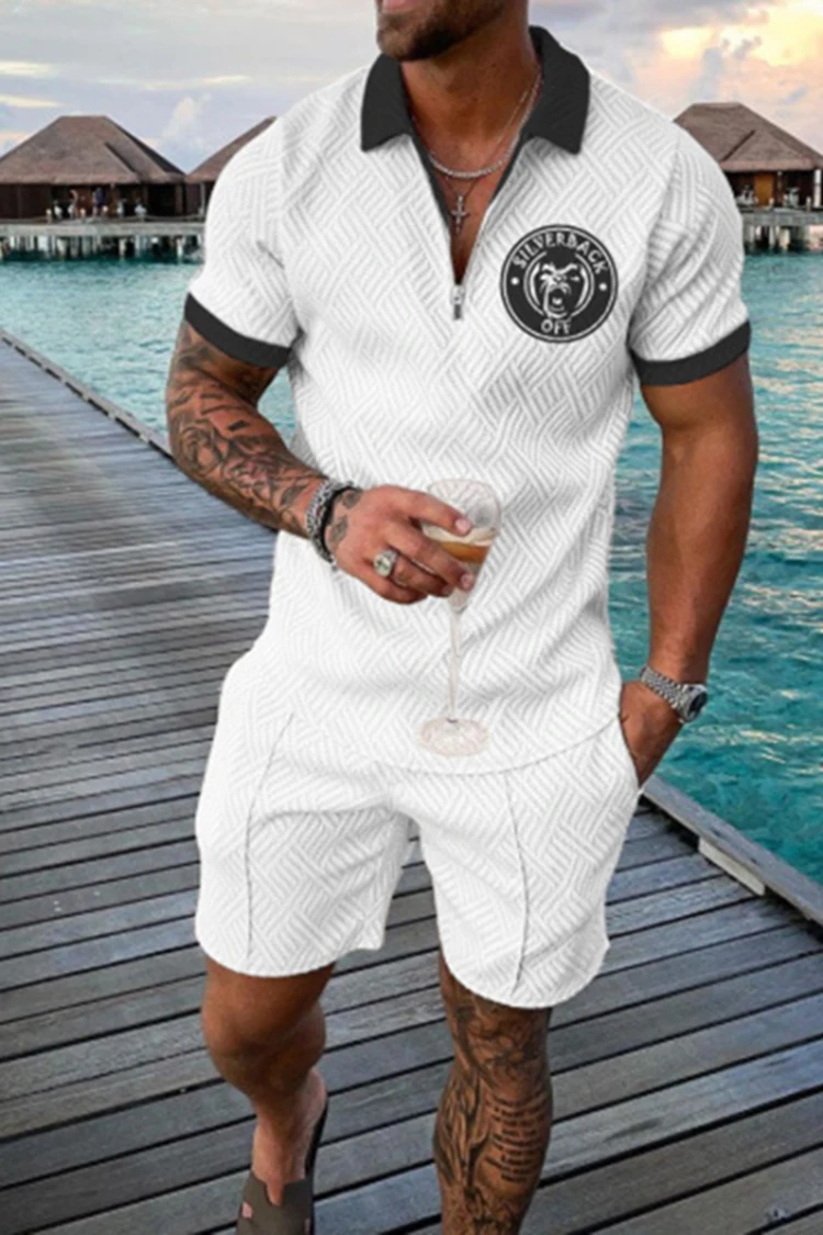 Sommer Herren Luxus Polos hirt Shorts Anzug Modetrend Trainings anzug 2 Stück Vintage Tiger Print Outfit Set männliche Freizeit kleidung – Detail 6