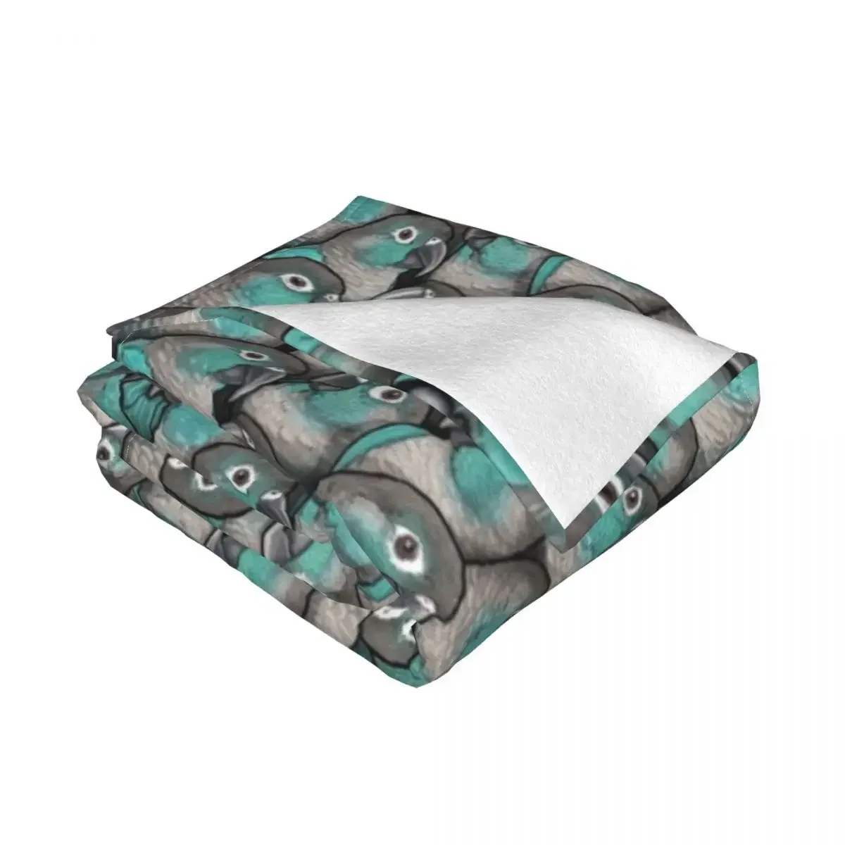 Turquoise Green-Cheeked Conures Throw Blanket Softest Soft Plush Plaid Blankets