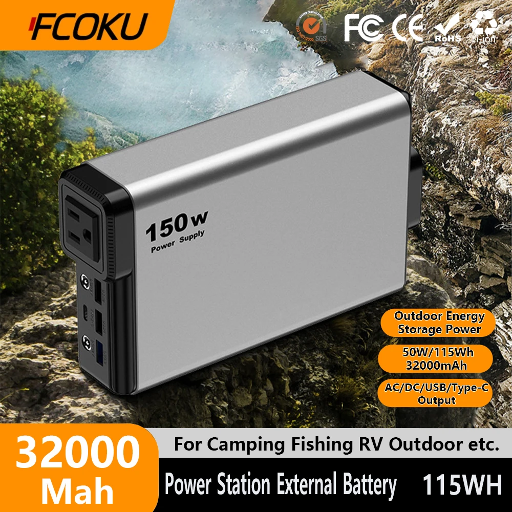 32000mAh Power Station Portable 220V Emergency External Battery Power Supply Charger With LED Display For Laptop Outdoor Camping