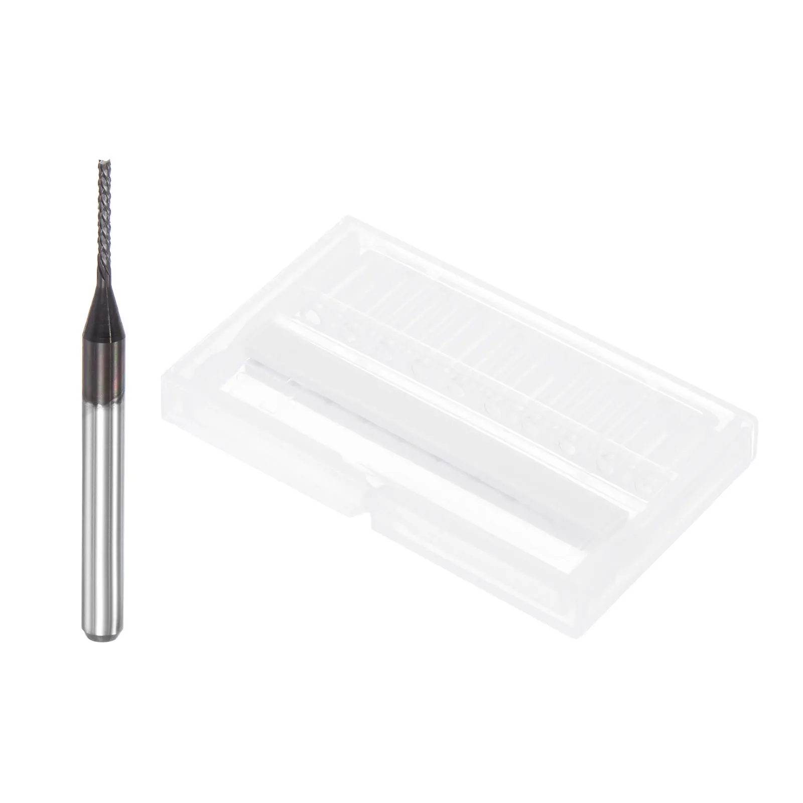 Punta per fresa per mano sinistra in carburo rivestito con gambo da 1/8" 1 mm x 7 mm, 5 pezzi