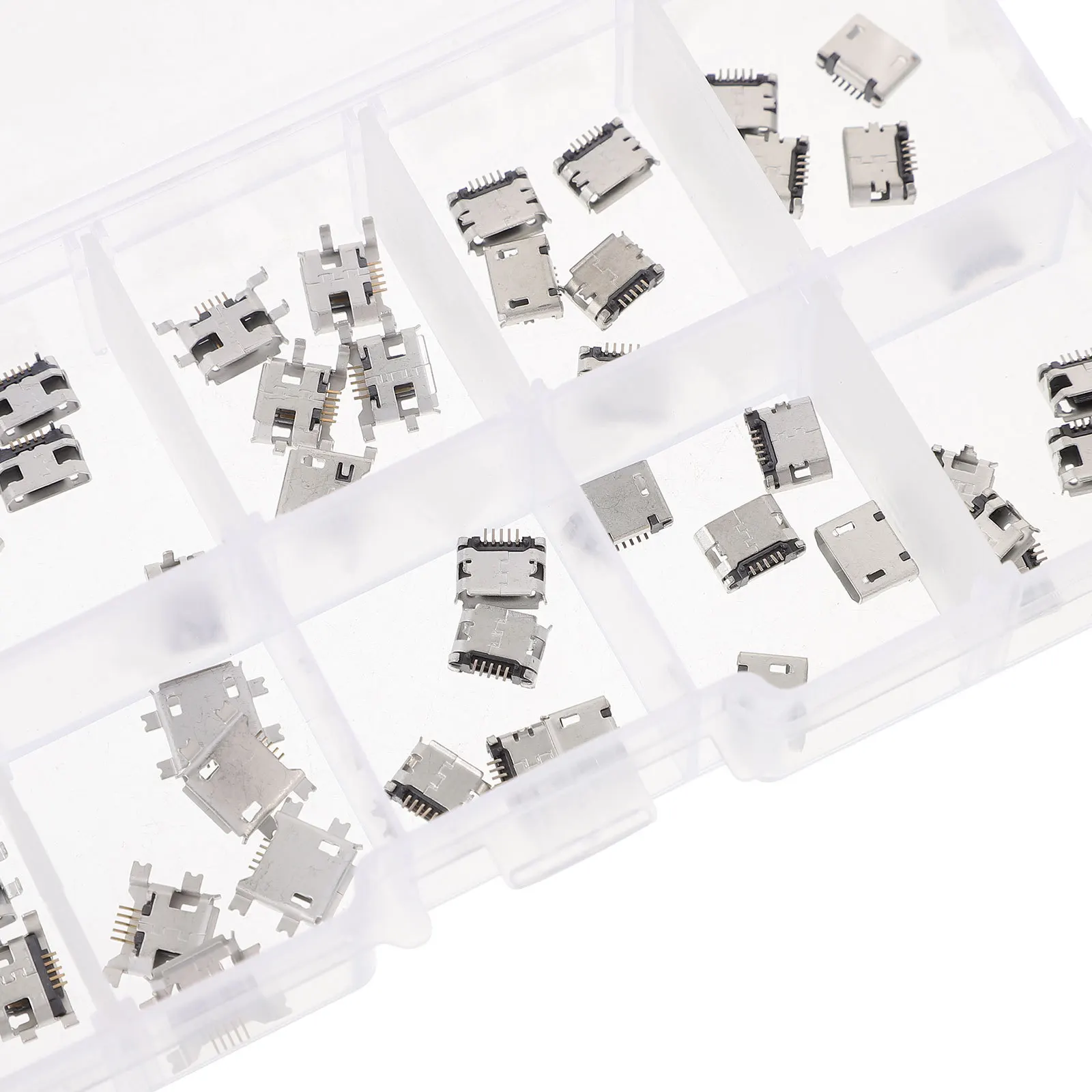 

50Pcs Micro USB Female Connector 5-Pin Jack Socket High Performance Micro USB Port 5-Pin Jack Socket 5 Pin Connector