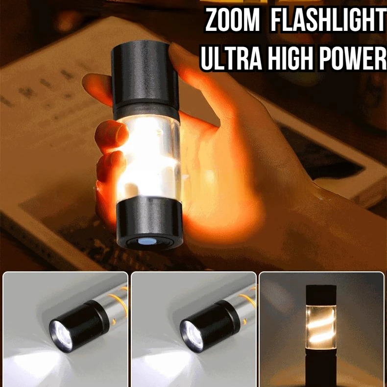 Mini LED Bright and Colorful Flashlight Portable and Multifunctional Outdoor Lighting USB Charging Atmosphere Camping Light