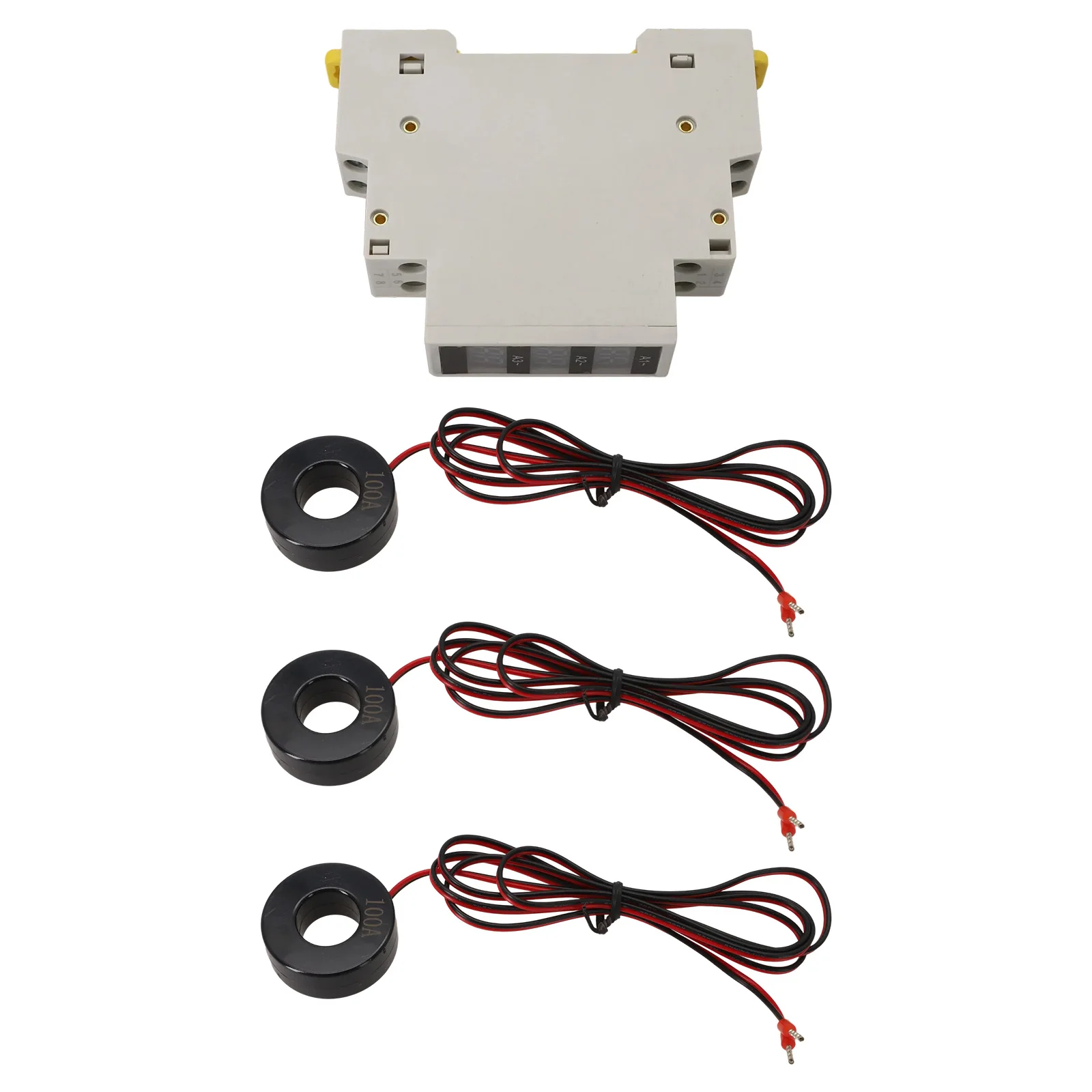 مقياس أمبير وحدات ثلاثي الطور، شاشة عرض 3 أرقام مكونة من 3 أرقام، وقت واحد تقريبًا/ثانية، مقياس التيار الكهربائي ثلاثي الطور -25 ℃ ~+70 ℃   جديد عملي