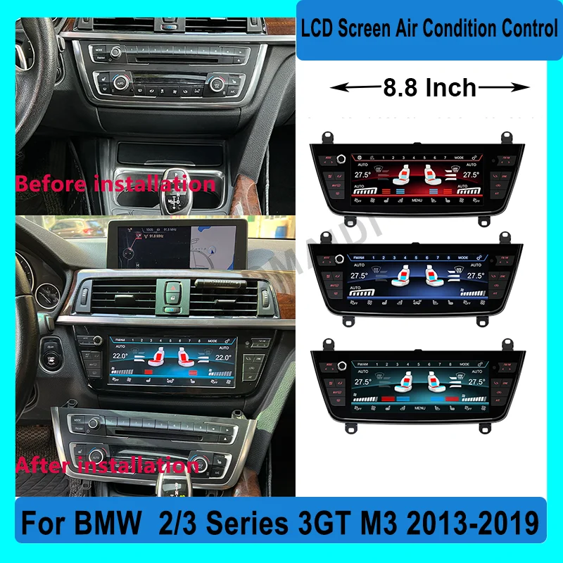 LCD Air Conditioning Screen For BMW 2 3Series F22 F23 F45 F46 3GT F30 F31 F34 F35 2013-2019 Voice AC Panel Display Touch Control