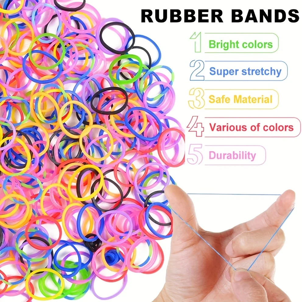 300pcs/pack Colored Rubber Bands Handmade Bracelets Jewelry Rubber Bands Bracelet Kit  Toys for Girls  Bracelet Kit  Pegboard