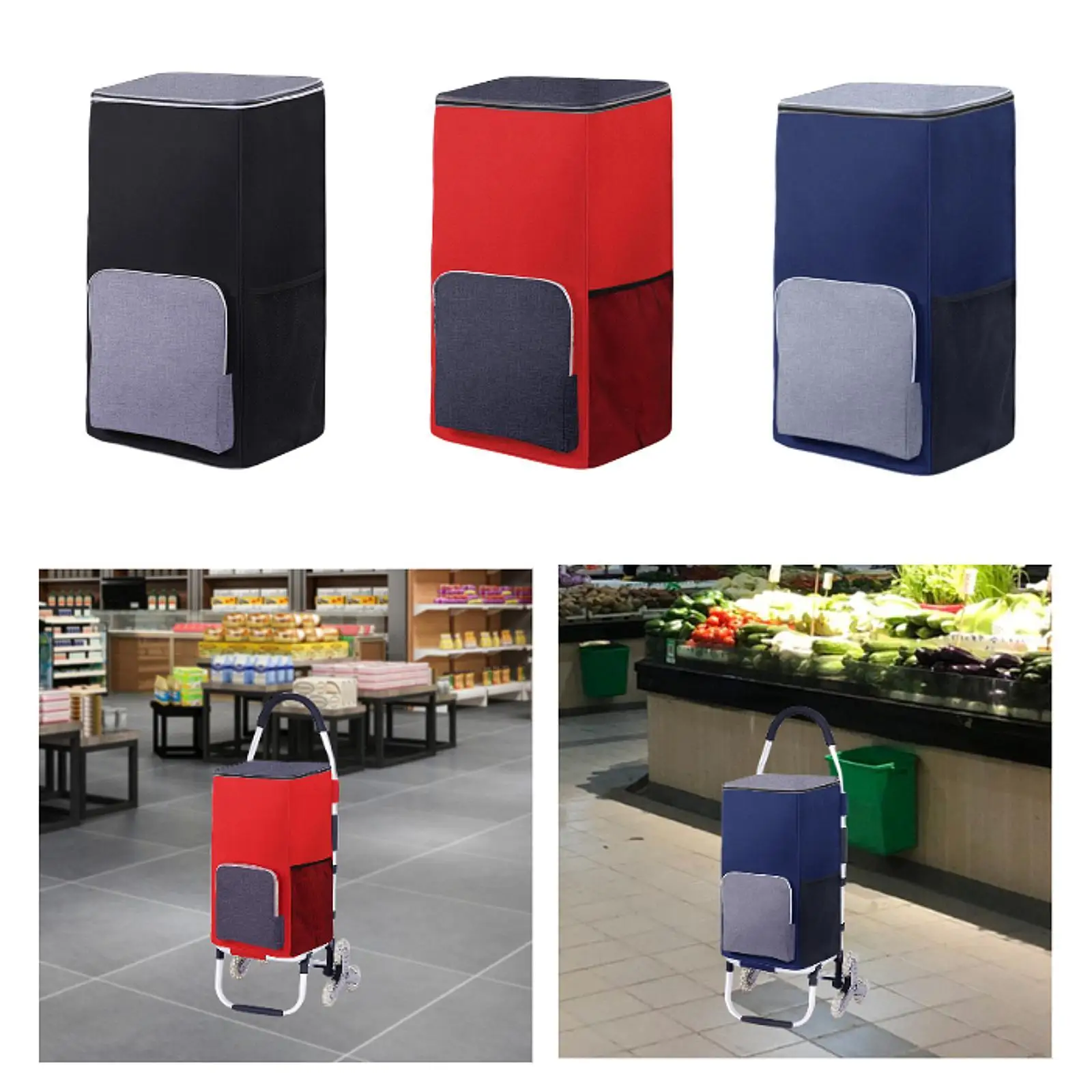 

Сумка для тележки для покупок, термосумка, аксессуары для тележек, запасная сумка большой емкости, портативная многоразовая сумка для хранения из ткани Оксфорд