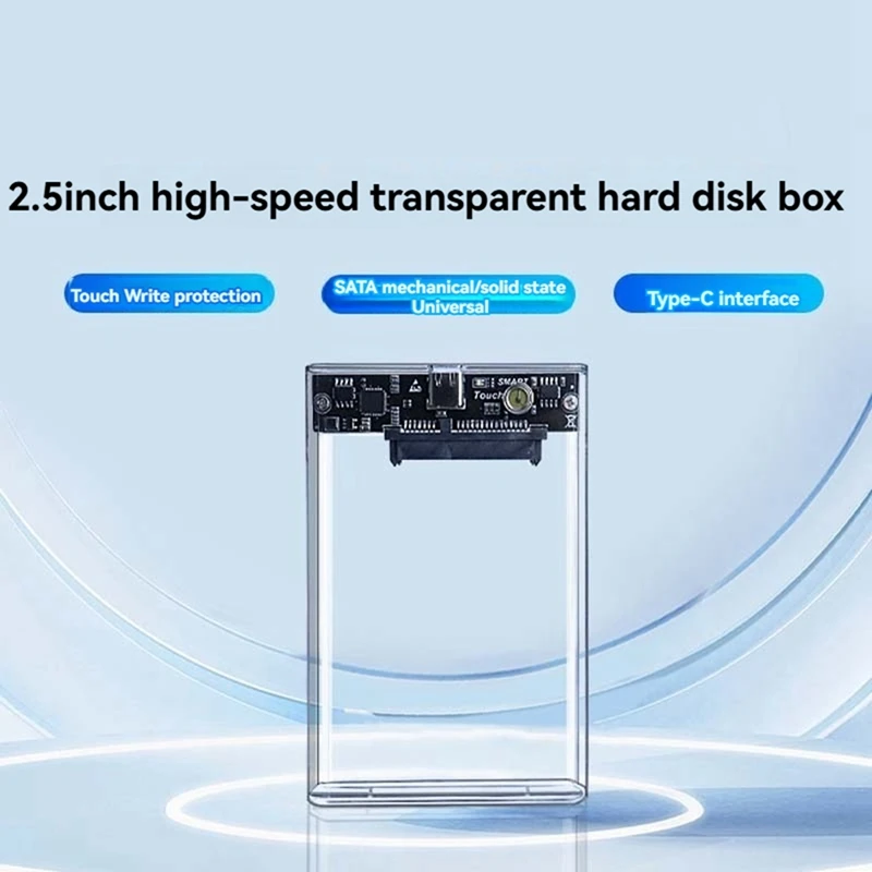غلاف محرك الأقراص الصلبة C من النوع العلوي 2.5 بوصة SATA SSD حافظة القرص الصلب غلاف خارجي شفاف حافظة HDD خارجية للهاتف المحمول #5