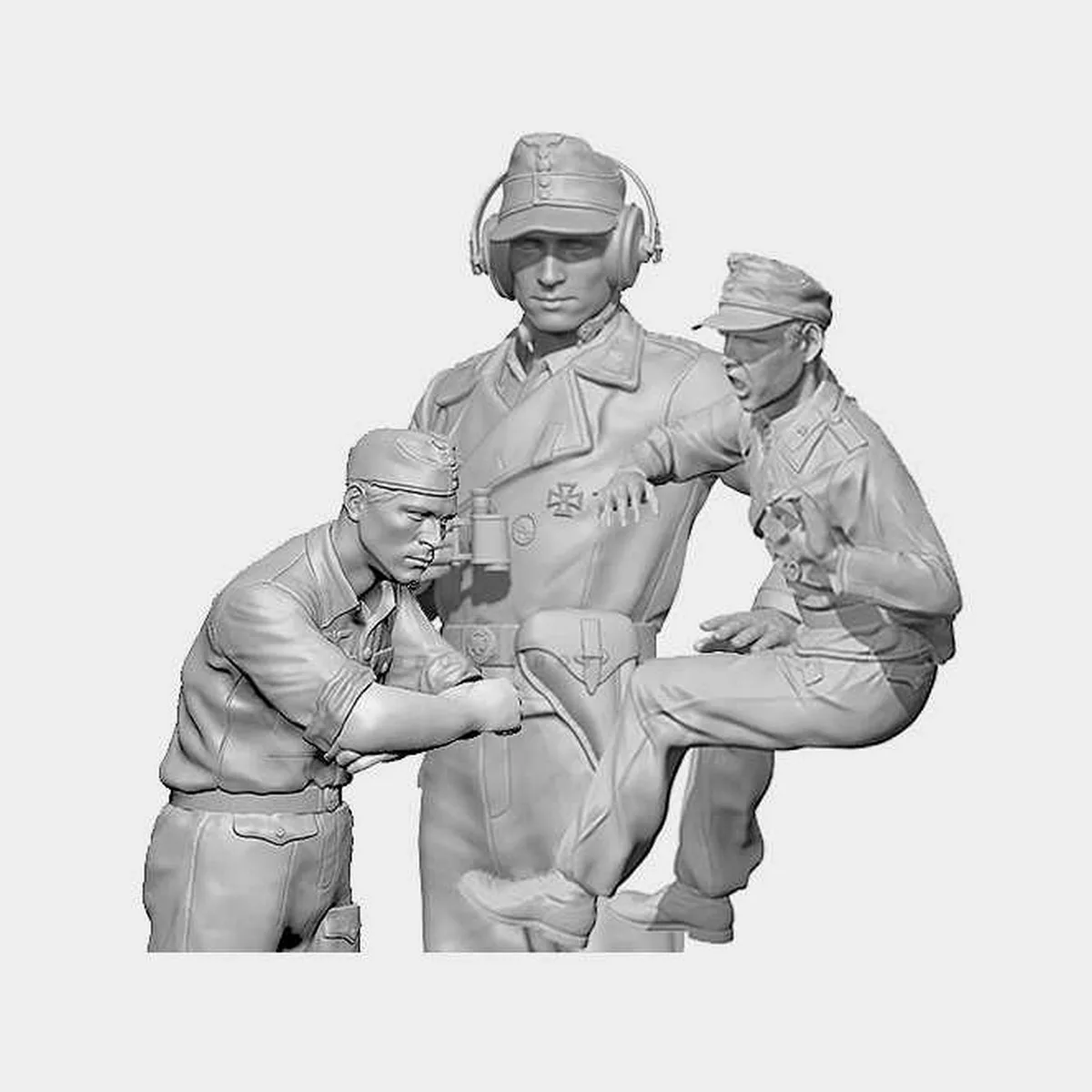 

1/35 resin soldier model GK - German tank crew (3-person group) - unassembled and unpainted DIY kit 1169R