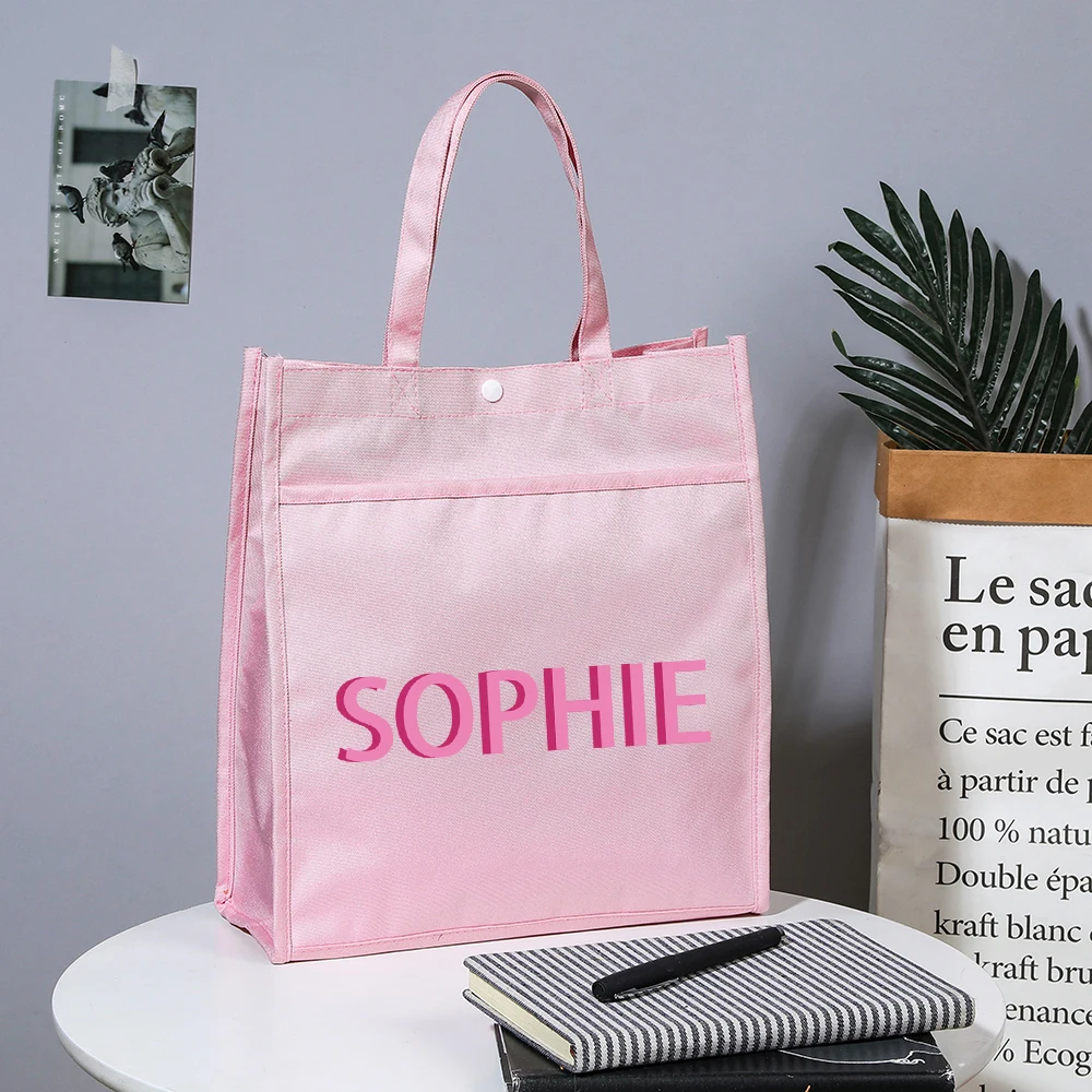 Borse tote per biblioteca per bambini con monogramma ombra personalizzato Borsa per scuola con nome personalizzato per la scuola a casa Regali di compleanno per bambini Borsa per libri di lettura per bambini