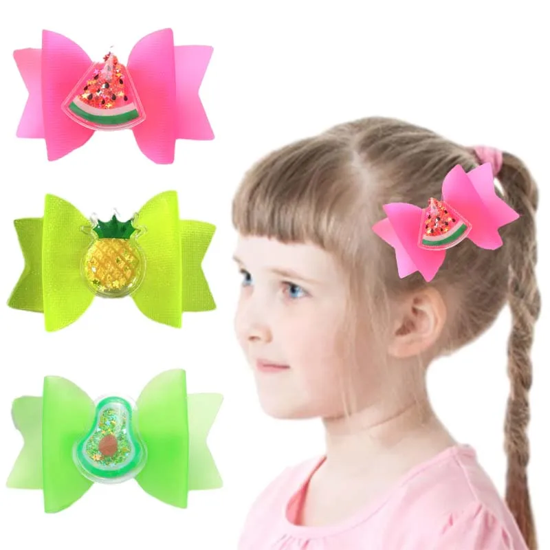 

ncmama 2Pcs New Pvc Jelly Hair Bow Clip for Baby Girls Cute Fruit Waterproof Pool Hairpins Summer Pool Hair Accessories Headwear