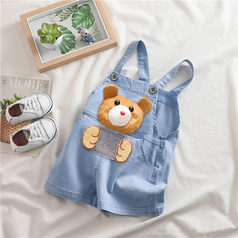 IENENS Summer Kids Baby Boys Jumper Pants Denim Shorts Jeans Overalls Toddler Infant Girl Playsuit Clothes Clothing Trousers