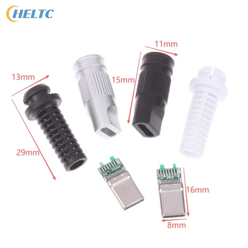 2/5Pcs USB3.1 24Pin Type-C Male 5 Solder Joints For Mobile Phone Fast Charging C To C With CC Solder Pad Repair DIY Data Plug