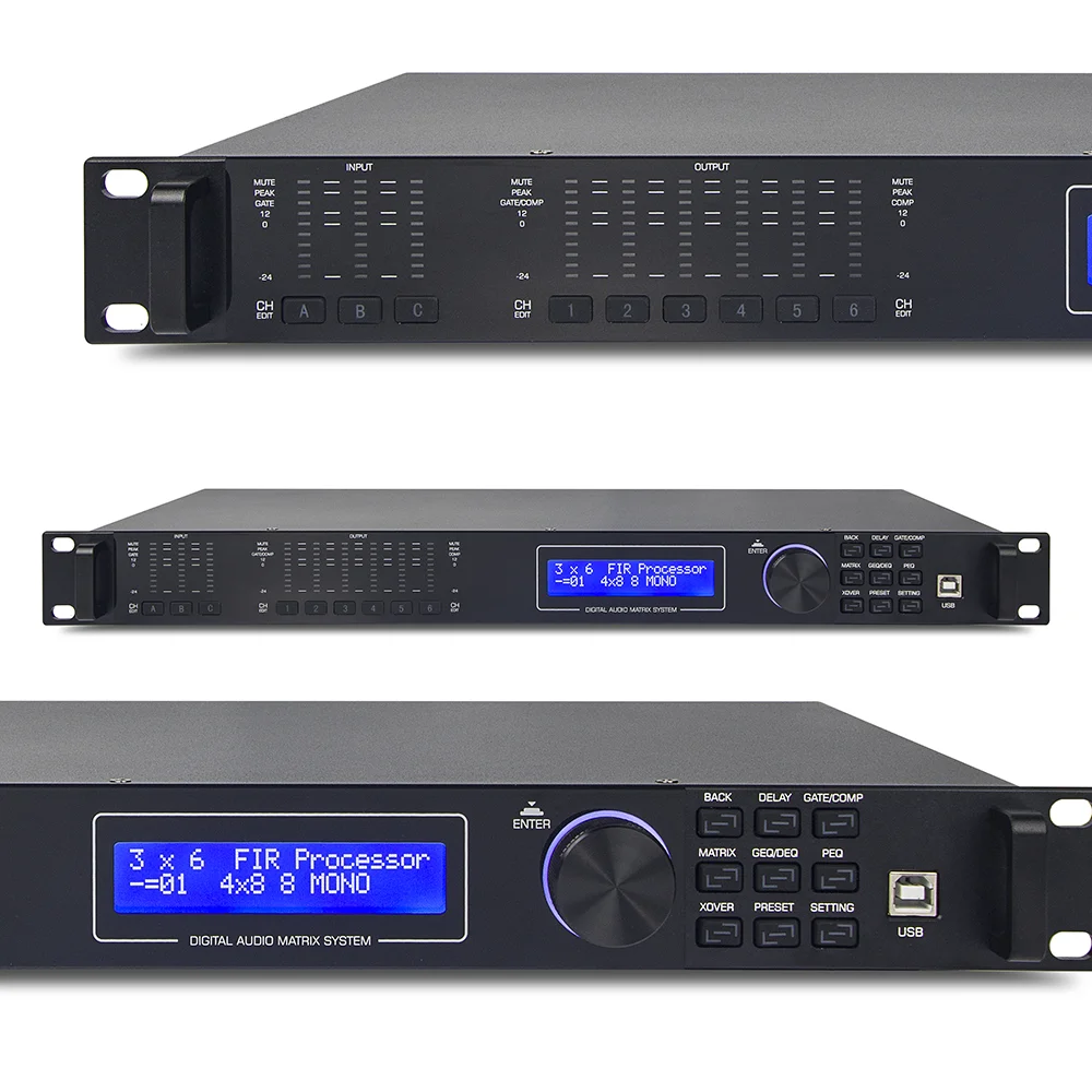 Wholesale Professional LA-306 Speaker Processor 3 in 6 Out Loudspeaker Management System Complete Audio Processor