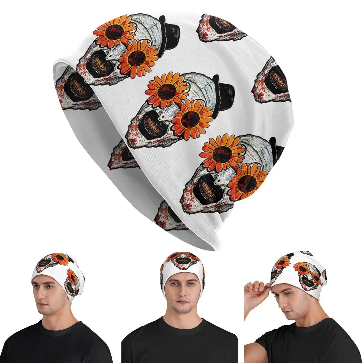 Art The Clown Terrifier 2 Sunflower Sunglasses Hats Warm Autumn Winter Outdoor Cap Knitted Bonnet Caps for Unisex Adult