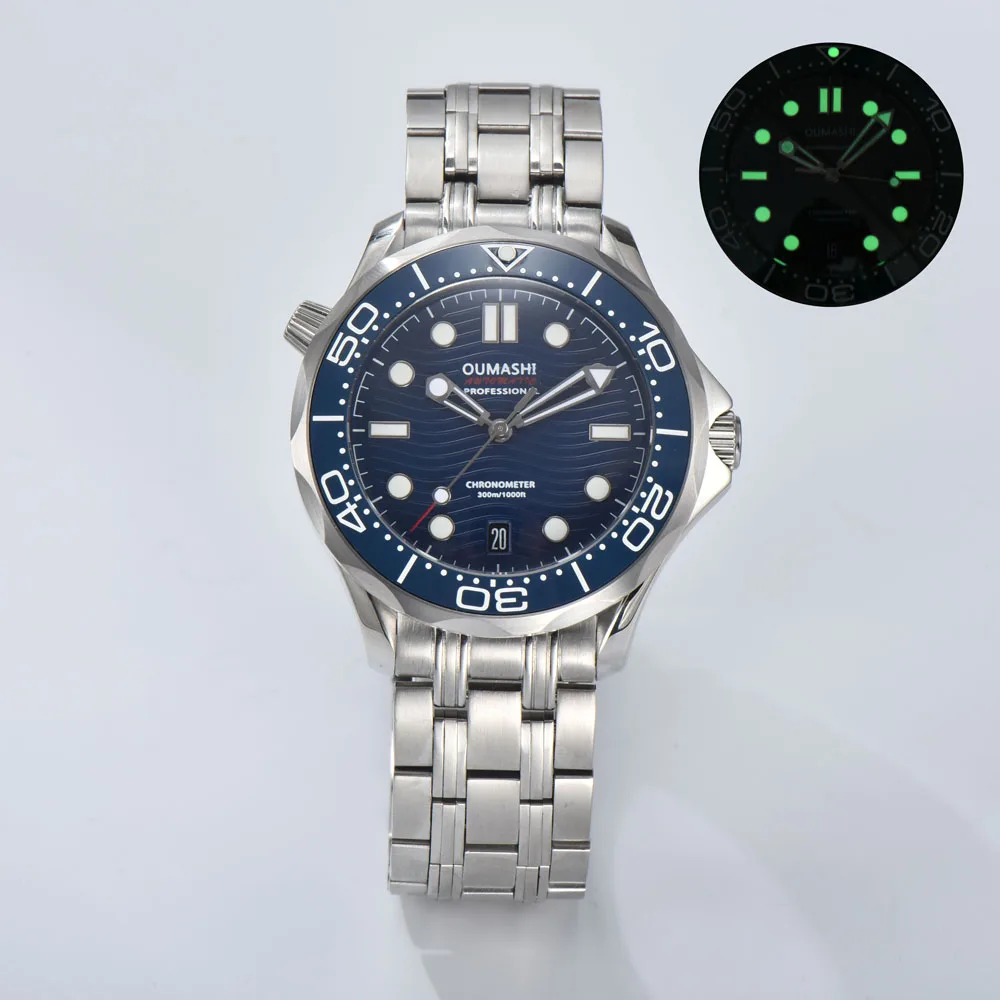 ساعة أوتوماتيكية عصرية للرجال مقاس 42 ملم مع قرص NH35 مضيء وسوار من الفولاذ المقاوم للصدأ وحركة أوتوماتيكية يابانية NH35